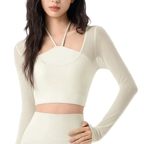 Mesh Halter Long Sleeve