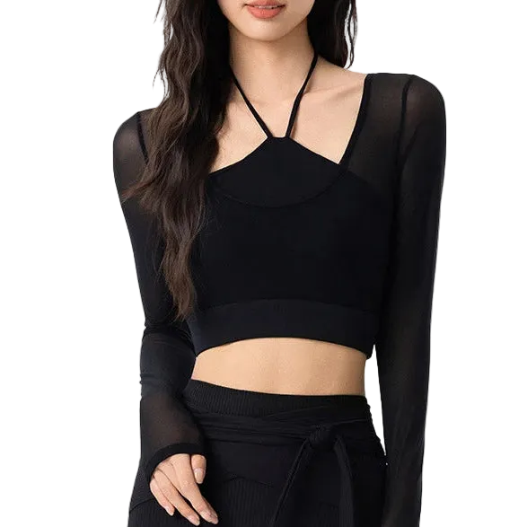 Mesh Halter Long Sleeve