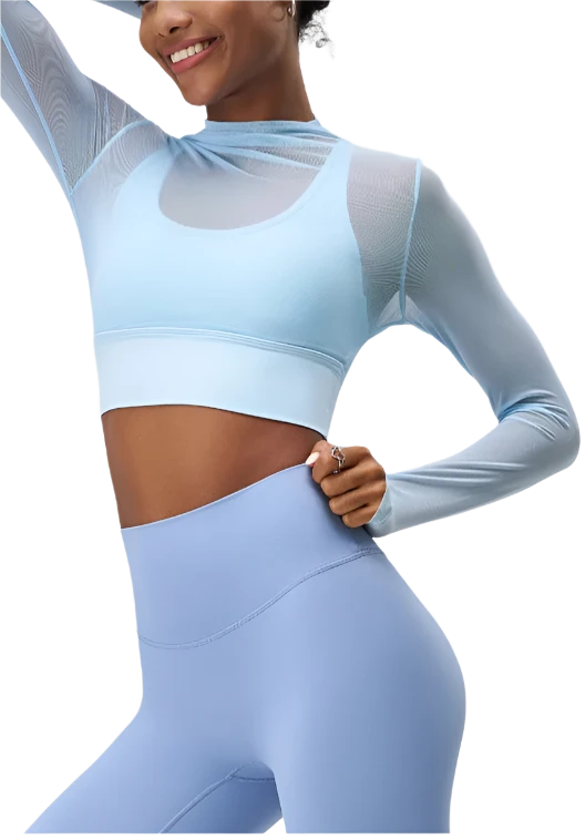 Mesh Long Sleeved Sports Bra