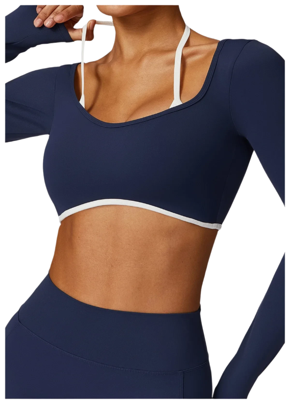 Shoulder Strap Long Sleeve Sports Bra