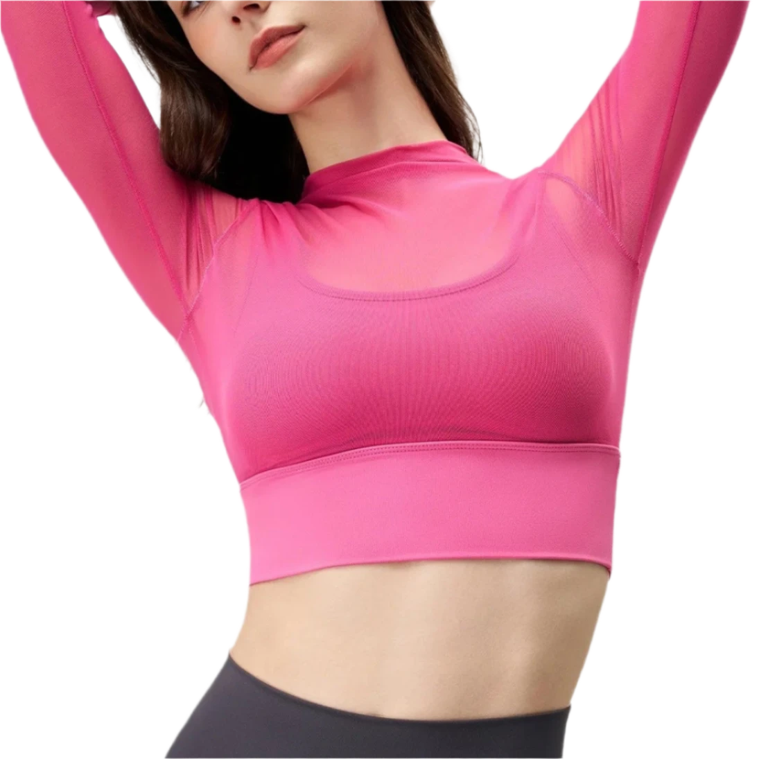 Mesh Long Sleeved Sports Bra