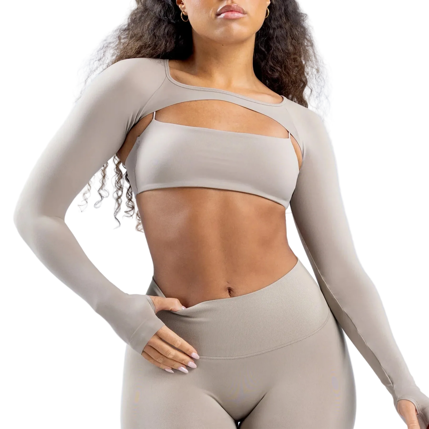 Long Sleeve Cut Out Sports Bra