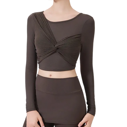 Mesh Knot Long Sleeve Top