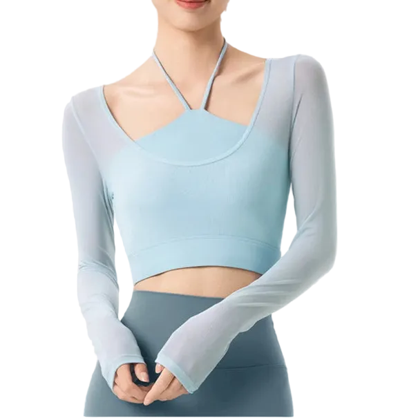 Mesh Halter Long Sleeve