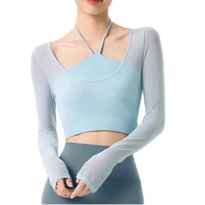 Mesh Halter Long Sleeve