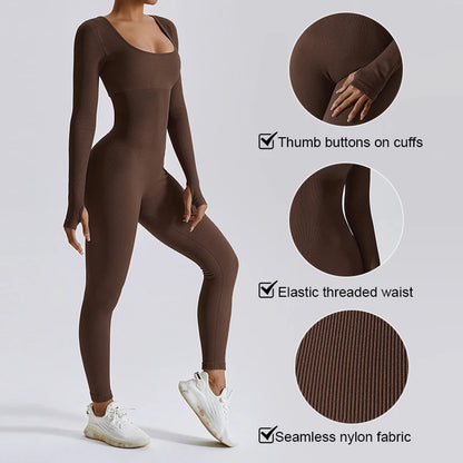 Tummy Control Long Sleeve Jumpsuit