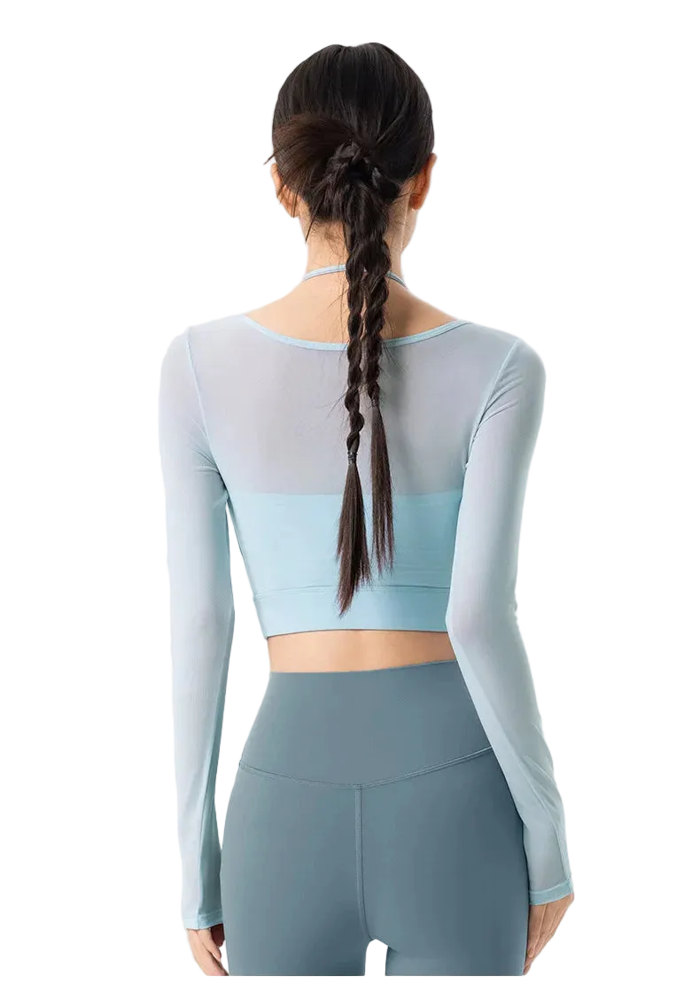 Mesh Halter Long Sleeve