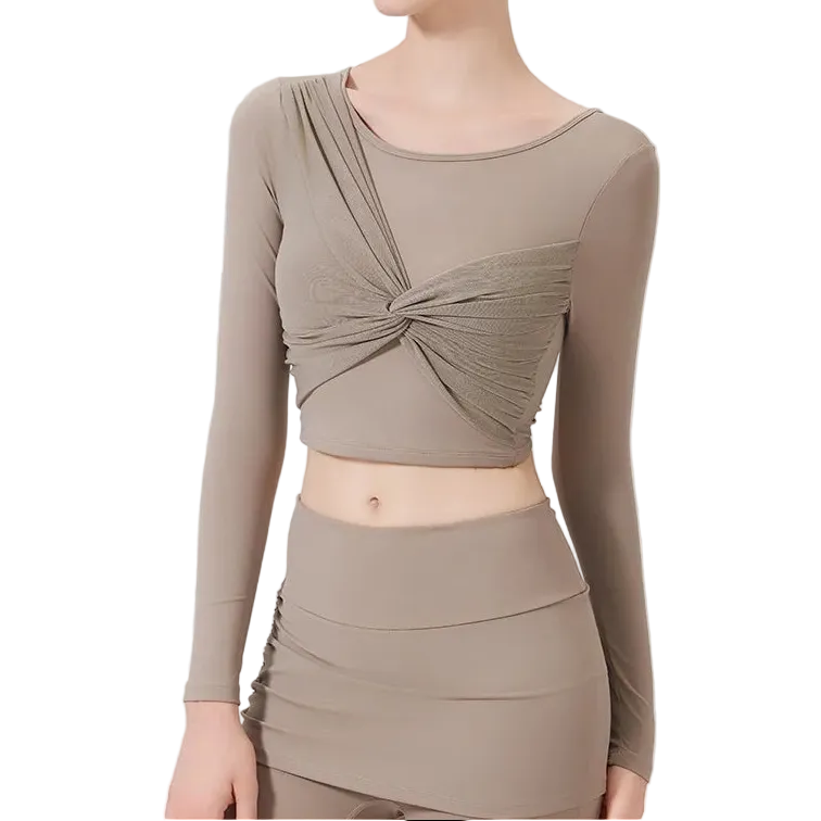 Mesh Knot Long Sleeve Top