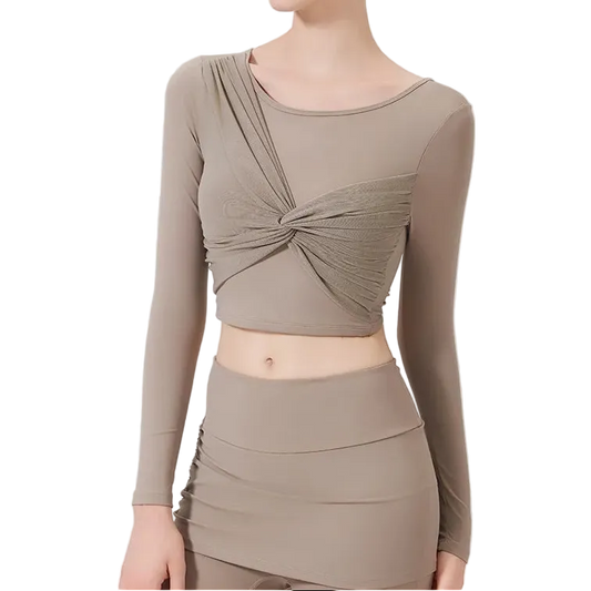 Mesh Knot Long Sleeve Top