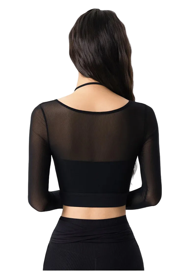 Mesh Halter Long Sleeve