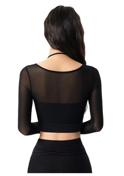 Mesh Halter Long Sleeve