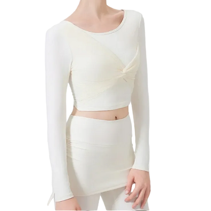 Mesh Knot Long Sleeve Top