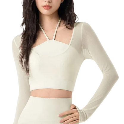 Mesh Halter Long Sleeve