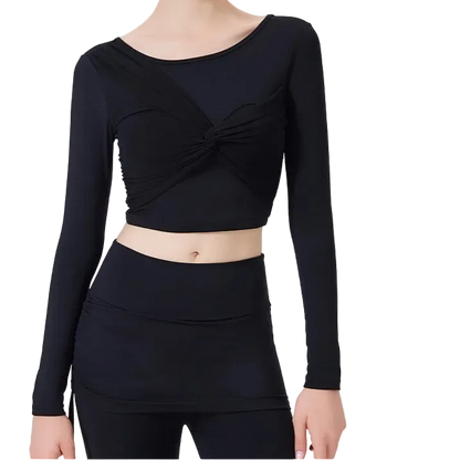 Mesh Knot Long Sleeve Top
