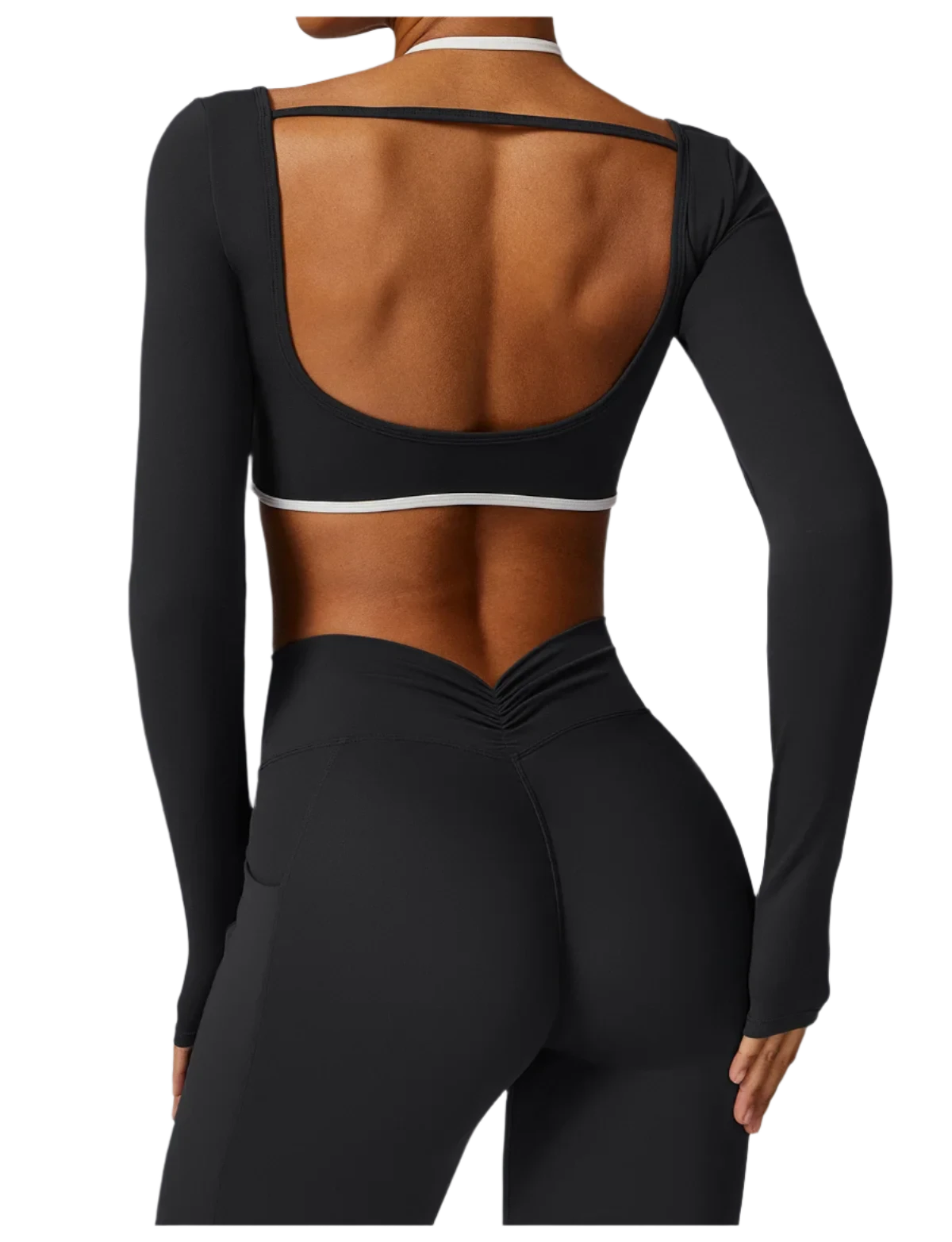 Shoulder Strap Long Sleeve Sports Bra