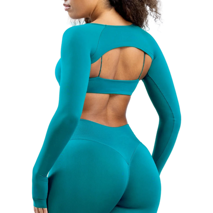 Long Sleeve Cut Out Sports Bra