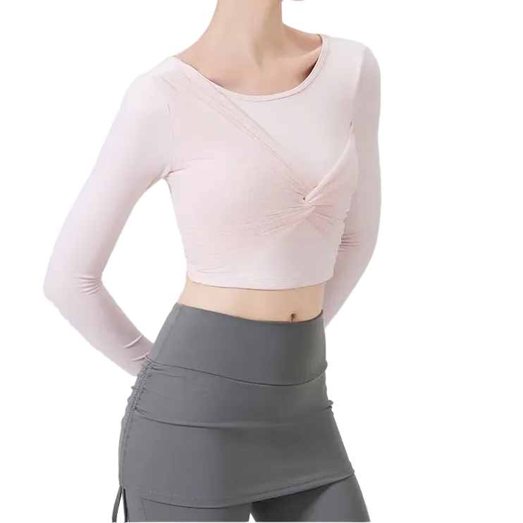Mesh Knot Long Sleeve Top
