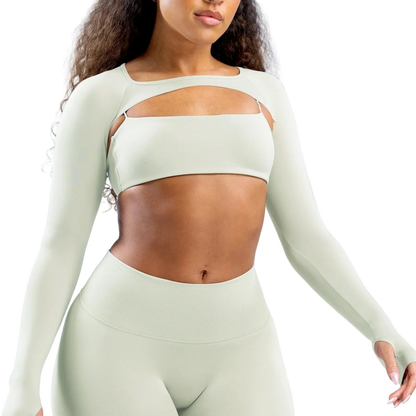 Long Sleeve Cut Out Sports Bra