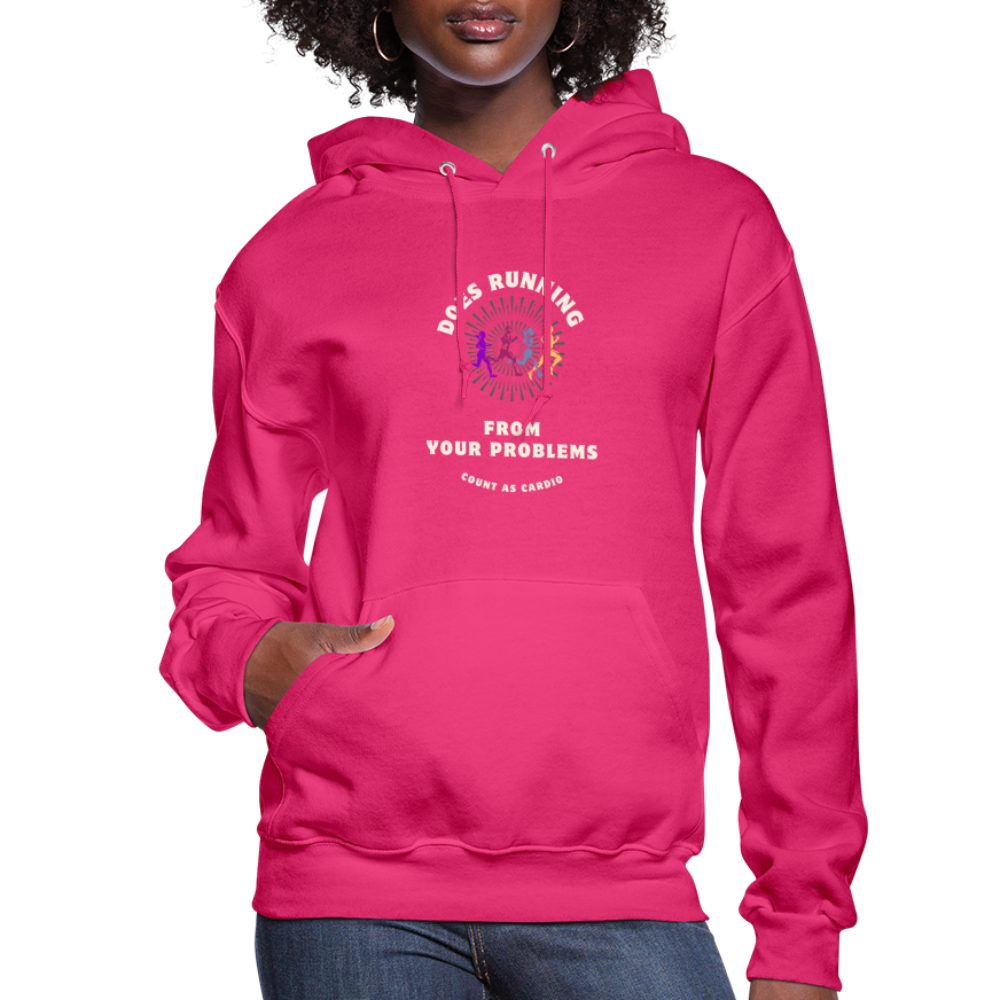 CATletix Running From Your Problems Hoodie - fuchsia