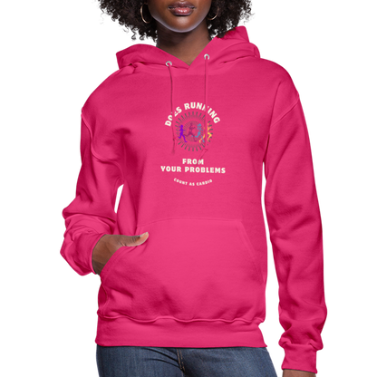 CATletix Running From Your Problems Hoodie - fuchsia