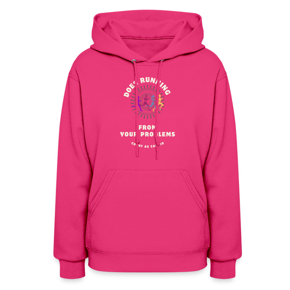 CATletix Running From Your Problems Hoodie - fuchsia