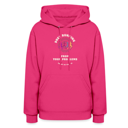 CATletix Running From Your Problems Hoodie - fuchsia