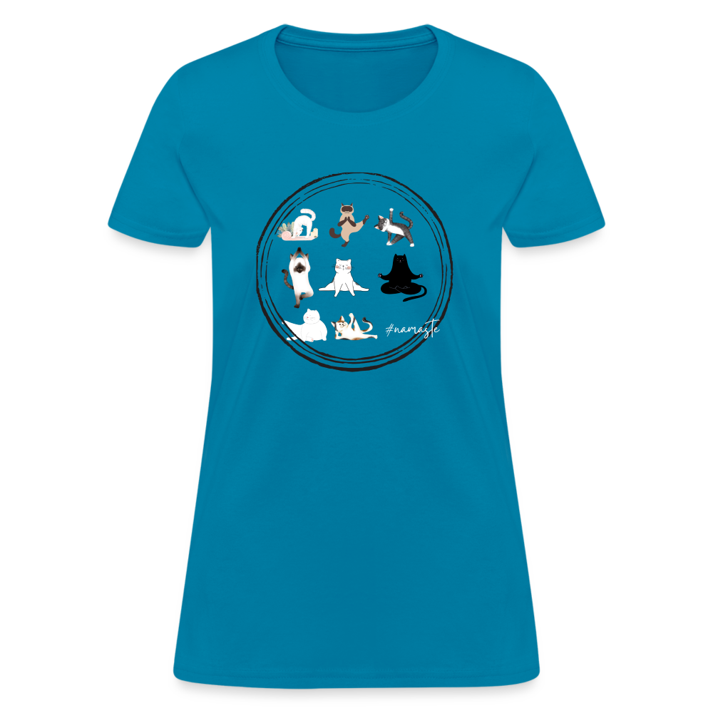 CATletix™ Cat Yoga Women's T-Shirt - turquoise