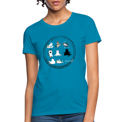 CATletix™ Cat Yoga Women's T-Shirt - turquoise