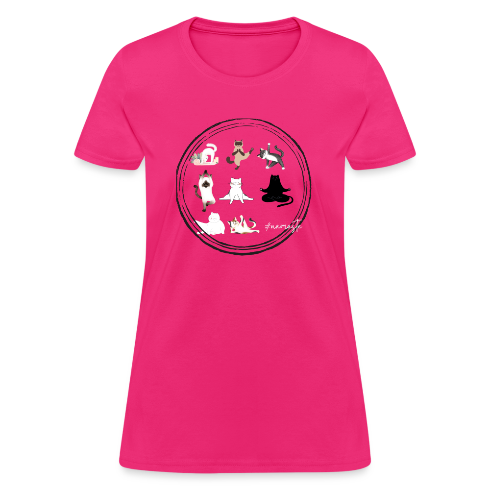 CATletix™ Cat Yoga Women's T-Shirt - fuchsia