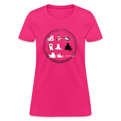 CATletix™ Cat Yoga Women's T-Shirt - fuchsia