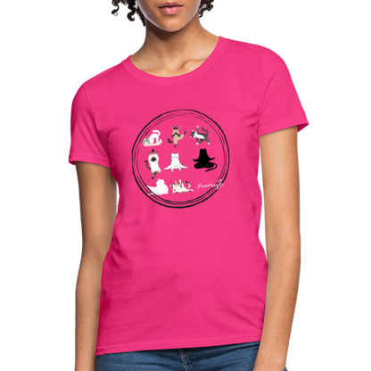 CATletix™ Cat Yoga Women's T-Shirt - fuchsia