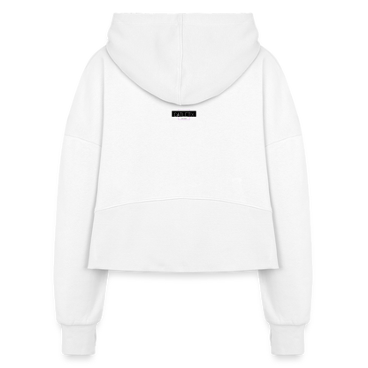 CATletix™ May The Booty Half Zip Cropped Hoodie - white