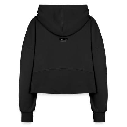 CATletix™ May The Booty Half Zip Cropped Hoodie - black