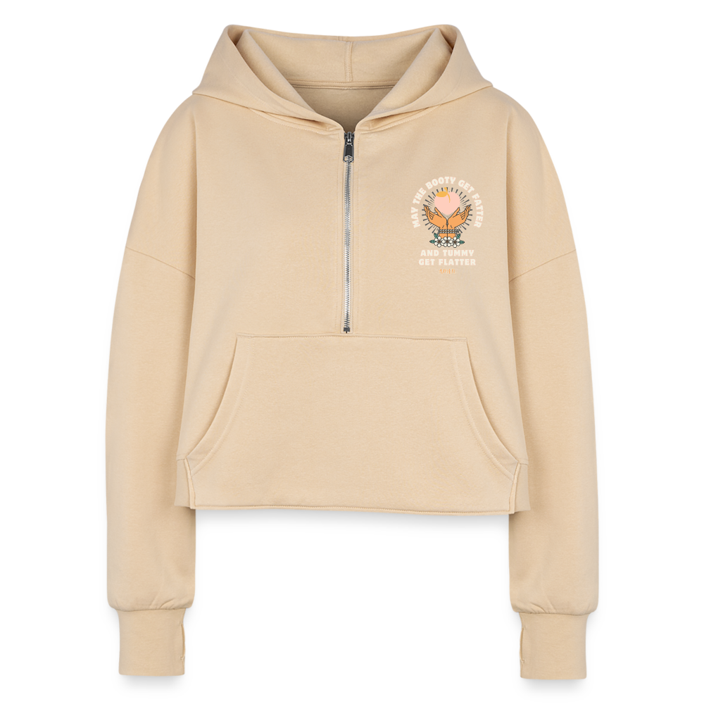 CATletix™ May The Booty Half Zip Cropped Hoodie - nude