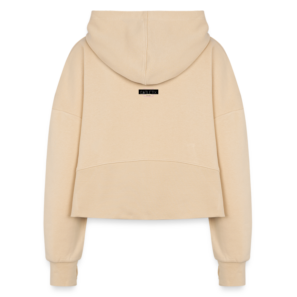 CATletix™ May The Booty Half Zip Cropped Hoodie - nude