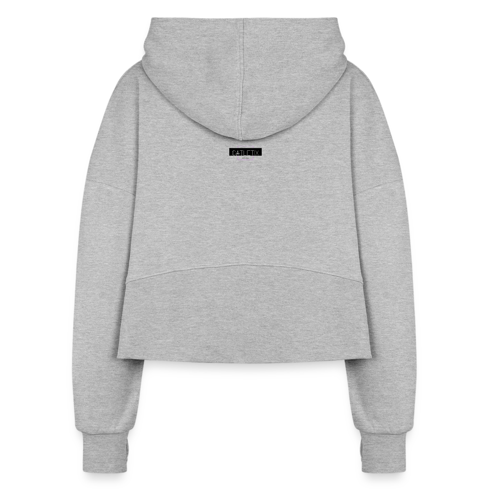 CATletix™ May The Booty Half Zip Cropped Hoodie - heather gray