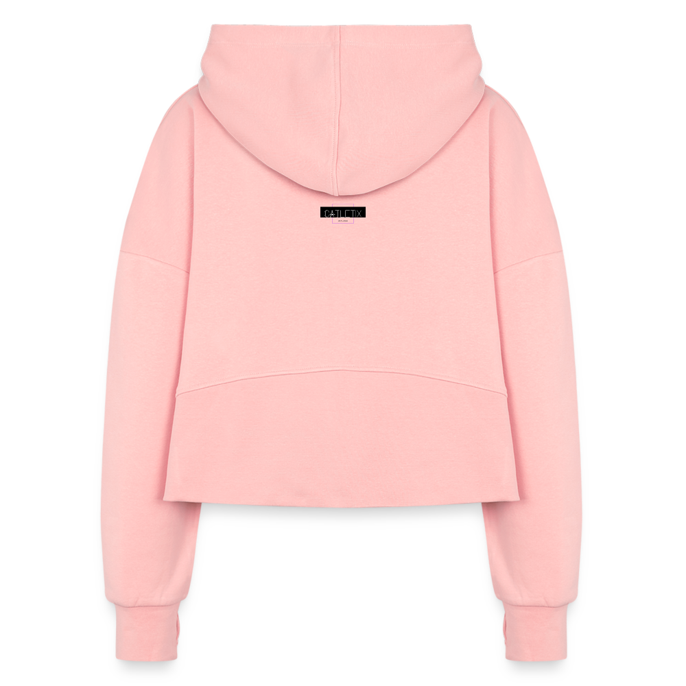 CATletix™ May The Booty Half Zip Cropped Hoodie - light pink